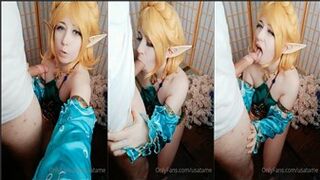 Usatame Nude Elfe Cosplay BlowJob