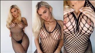 Emily Sears Nude Fishnet Strip Tease