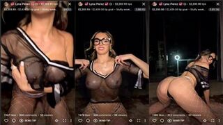 Lyna Perez See Through Boobs Striptease PPV Livestream