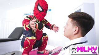 Mini Spiderman Rescues a MILF with Huge Tits
