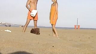 Voyeur camera catches nude lovers on the beach