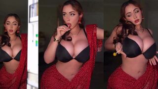 Ms.Sethi Teases Big boobs in indian dress up leaked video
