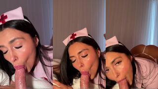 Caryn Beaumont Nurse Cosplay Giving Blowjob