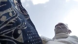 Indian Old Man Enjoying With 2 Aunty Outdoor 4 Clip