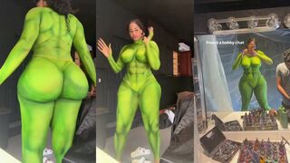 Angel Fernandez She Hulk Bodypaint BTS
