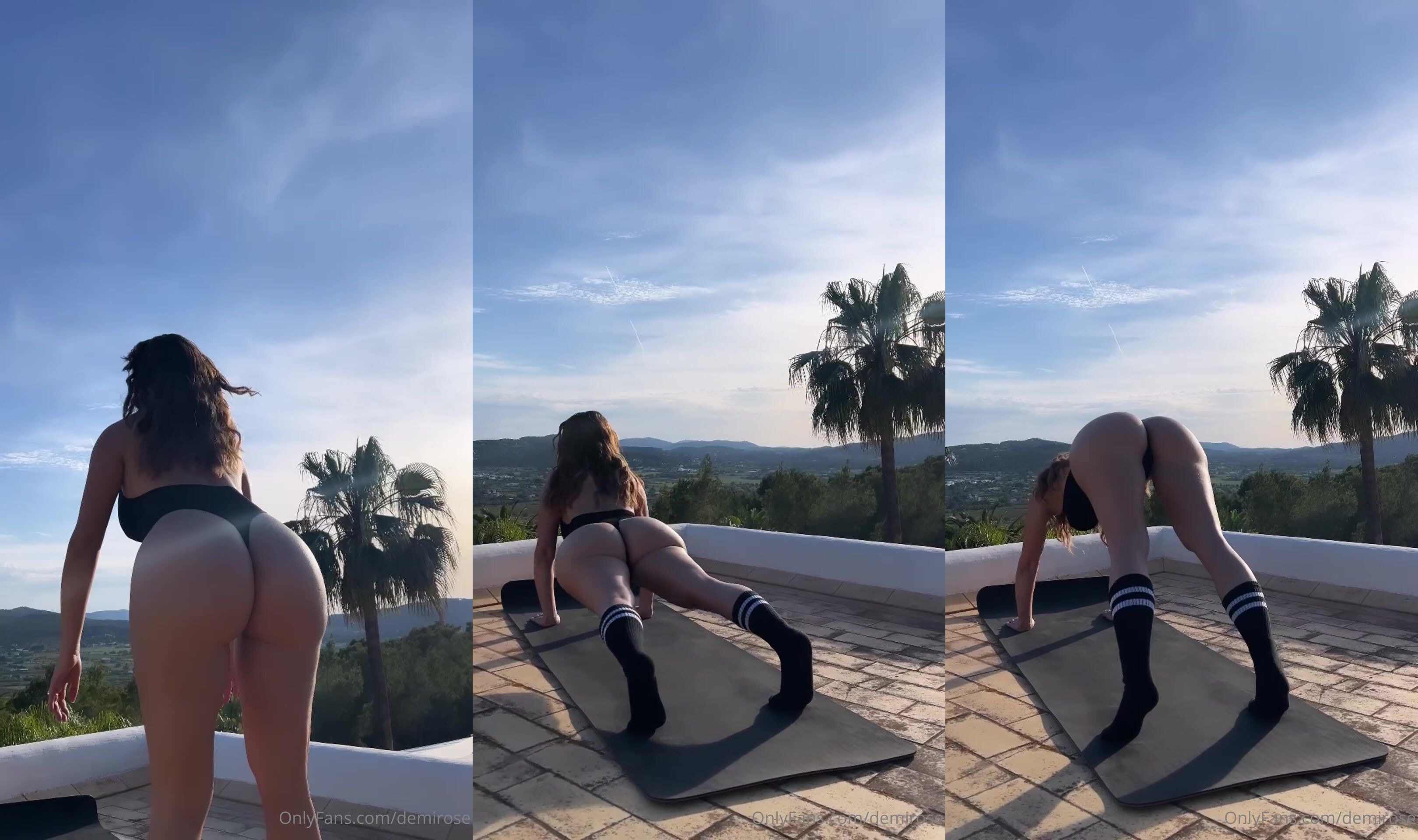 Demi Rose Mawby Yoga Thong Ass Spread PPV