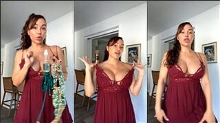 Ana Cheri Red Nighty Dress Strip Tease