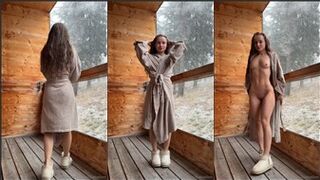 Isabel Yvonne Nude Robe Strip