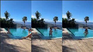 Laurine Nude Bikini Pool Photoshoot Onlyfans Video Leaked
