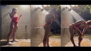 Lil Tay Sexy Red Bodysuit Shower Ppv Onlyfans Video Leaked